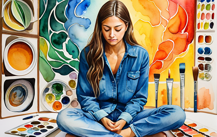 Artistic Expression & Personal Growth**

"A vibrant watercolor painting depicting a person thoughtfully engaged in art, surrounded by symbolic imagery of emotions transforming into something beautiful. Soft, warm colors, representing inner peace and creative release. Professional, appropriate content, fully clothed, safe for work, perfect anatomy, natural proportions, family-friendly."

**